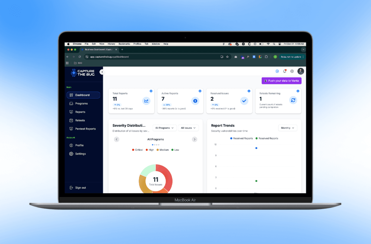 Real-time vulnerability dashboard