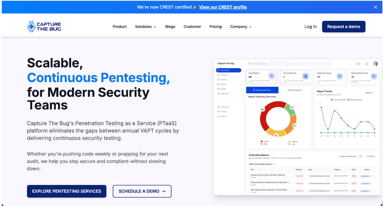 Capture The Bug platform