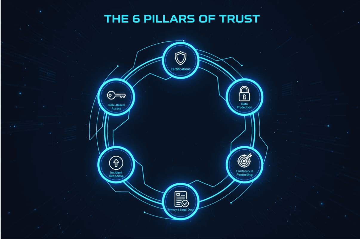 Customers reviewing trust center content