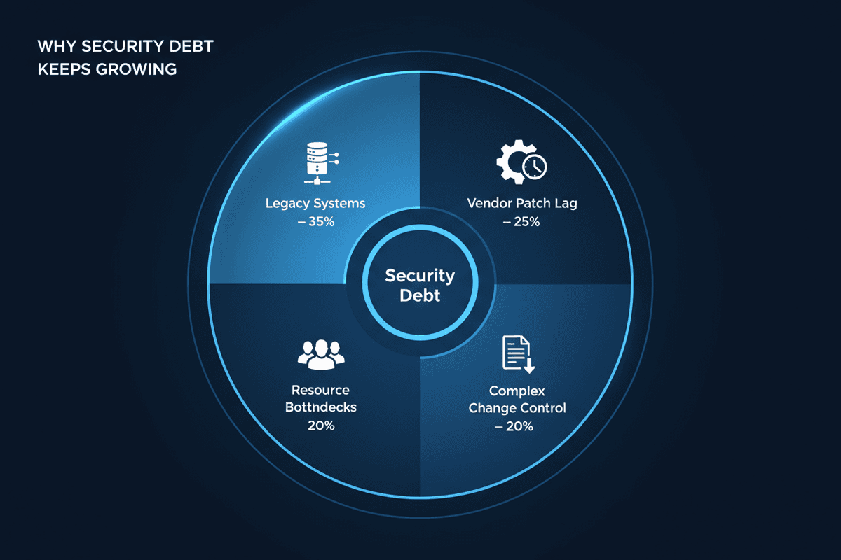 Security debt accumulation in financial services