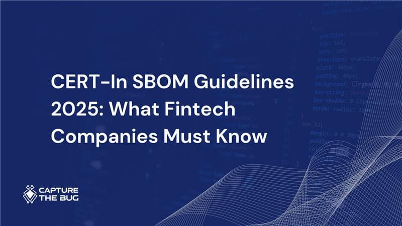 CERT In SBOM Guidelines 2025 Fintech Compliance