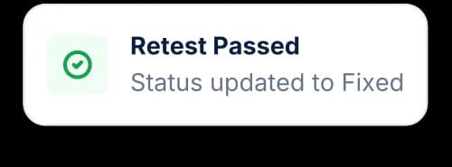 Retest Passed Overlay badge