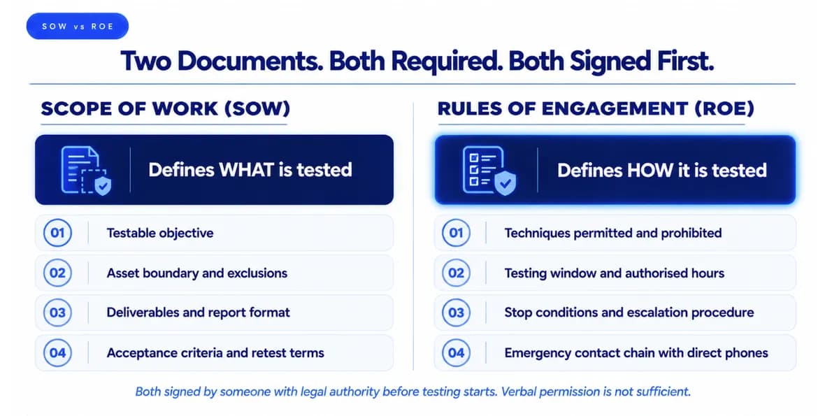 Scope of Work vs Rules of Engagement Differences in Pentesting
